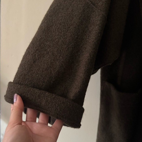 Buck Mason Felted Wool Blanket Coat in Marled River Rock 🤎 - Picture 4 of 8